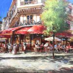 A Parisienne Afternoon Original Acrylic painting by Canadian artist Brent Heighton