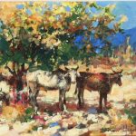 Under The Shade Tree Original Acrylic painting by Canadian artist Brent Heighton