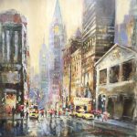 City Lights Original Acrylic painting by Canadian artist Brent Heighton