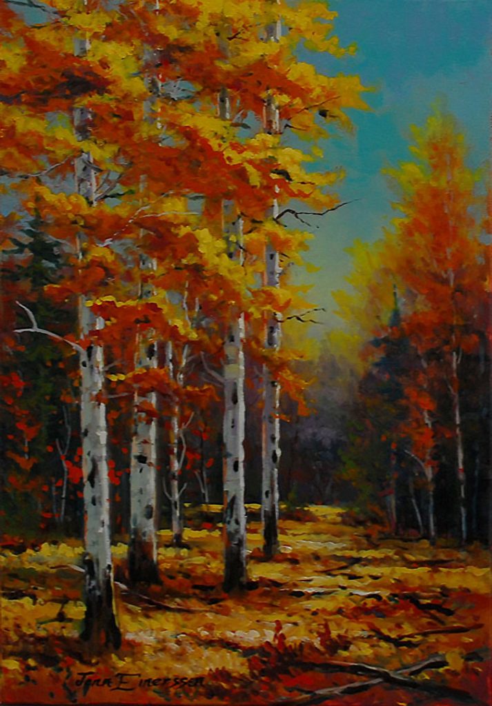 Original Oil painting September Walk by Canadian artist Jonn Einerssen