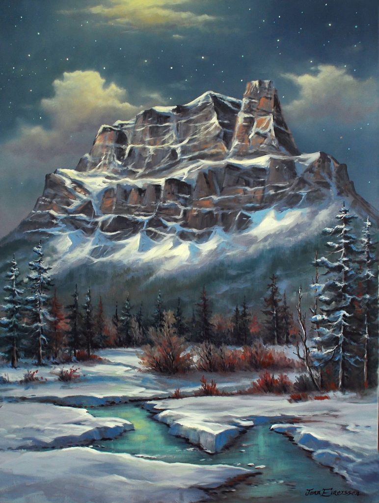 Castle Under The Moon Oil painting by Canadian artist Jonn Einerssen