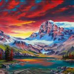 Sunrise In The Rockies Oil painting by Canadian artist Jonn Einerssen