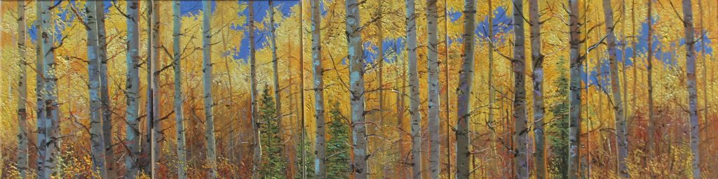 Golden Aspen original oil painting on canvas by Artists On Tour Canadian artist Andrew Kiss