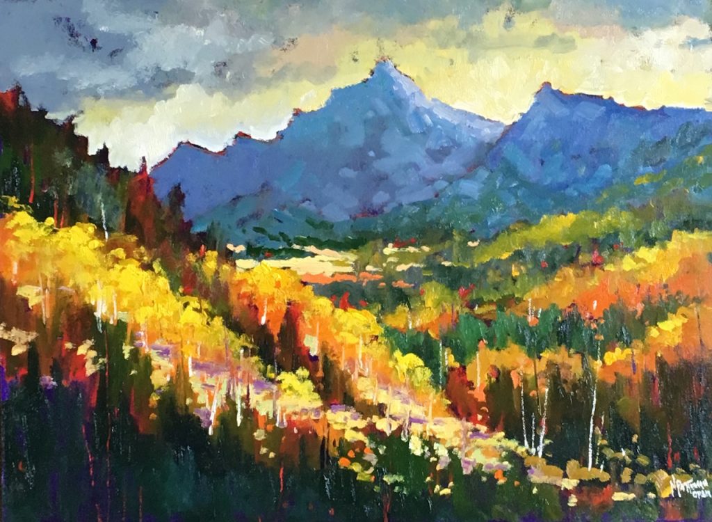 Aspen Hillside original oil painting by Canadian artist Neil Patterson