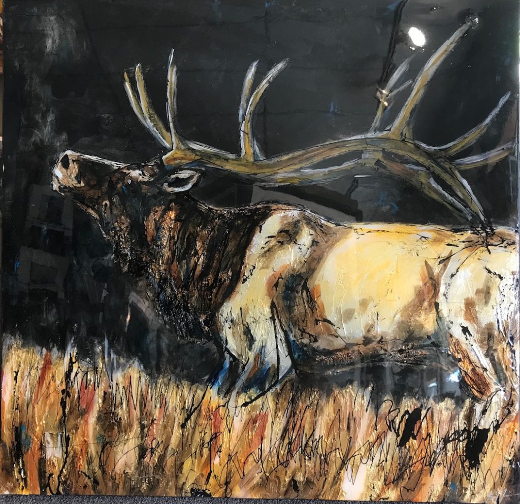 Rocky Mountain Elk original painting by Canadian artist David Zimmerman