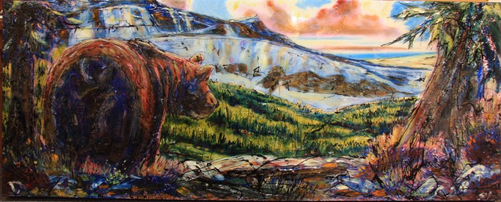 Emerging Toward Banded Peak original painting by Canadian artist David Zimmerman