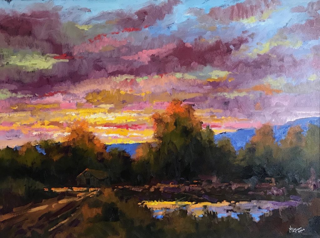 Evening Light original oil on board painting by Canadian artist Neil Patterson