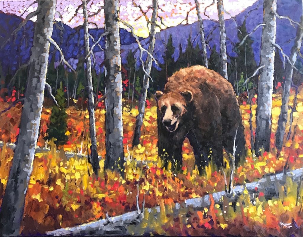 Foothills Grizzly original oil painting by Canadian artist Neil Patterson