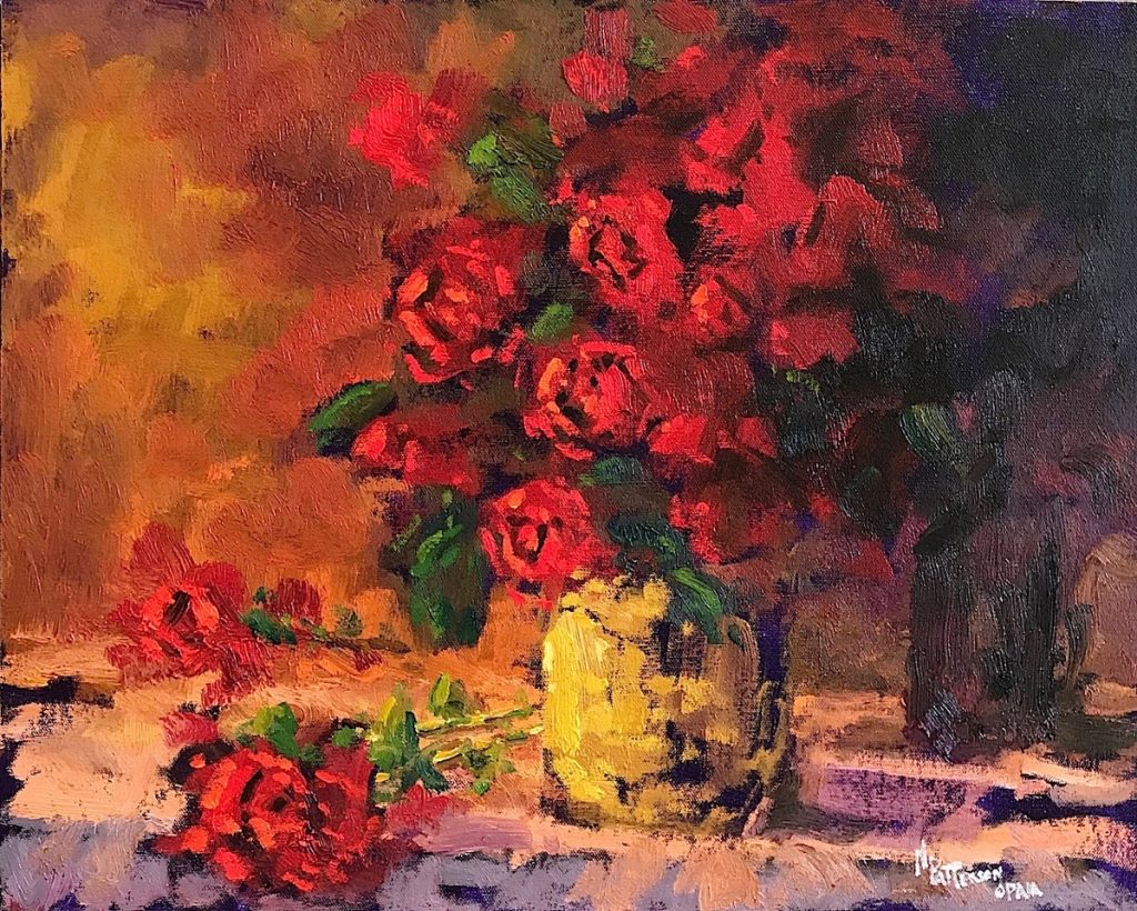 Study In Red Original Oil painting by Canadian artist Neil Patterson