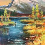 CHANGING LIGHT ON RUNDLE painting by Canadian artist Brent Heighton