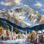 IT SNOWED LAST NIGHT, BANFF painting by Canadian artist Brent Heighton